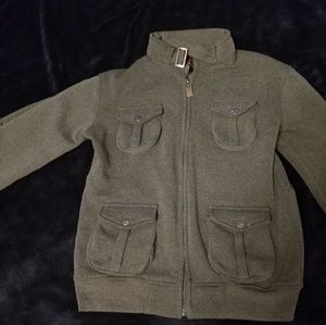 Lg grey zip sweater/jacket